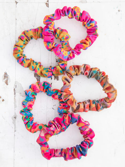 Natural Life Mixed Print Scrunchies, Set of 5