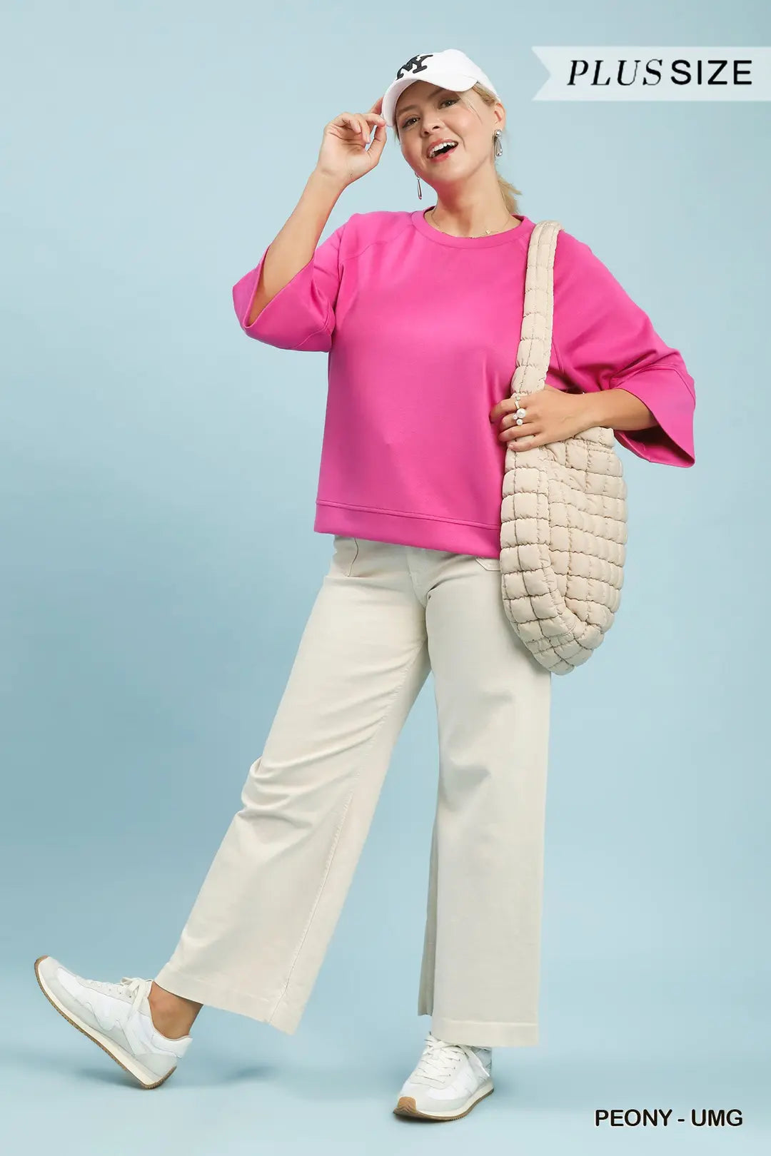 Umgee 3/4 Sleeved Drop Shoulder Top