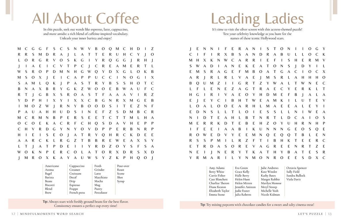Mindfulmoments Word Search: Puzzles To Help You Relax