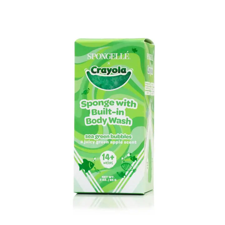 Spongelle Sea Green Bubbles Body Buffer | Crayola X Spongellé | Crayon
