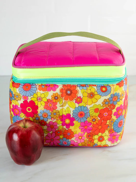 Natural Life Lunchbox Mini Cooler - Yellow Pink Retro Floral