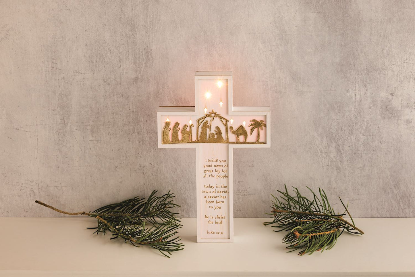 Mud Pie  Light-Up Nativity Cross