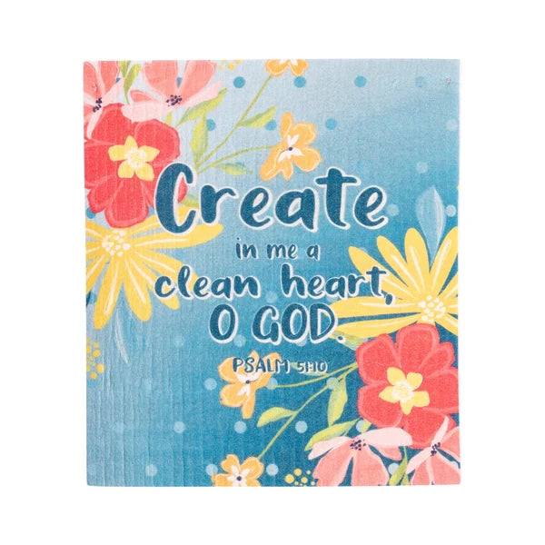 ECO Friendly Dishcloth Set: A Clean Heart, Psalm 51:10