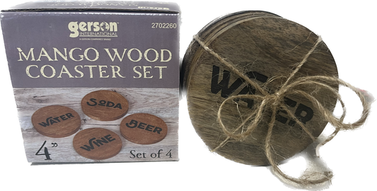 Gerson Mango Wood Coaster Set