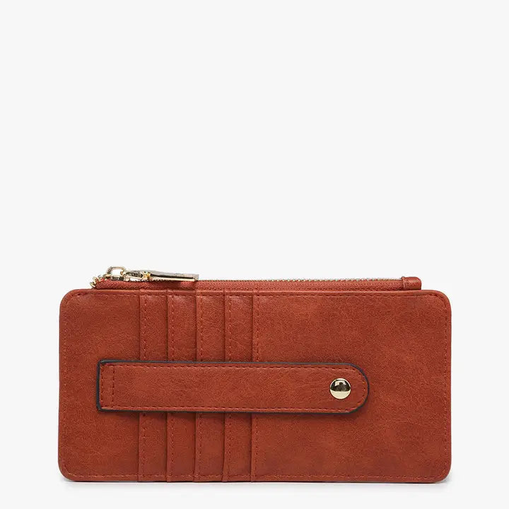 Jen & Co. Saige Slim Card Holder Wallet-Rust