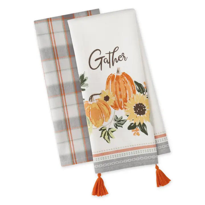 Design Imports Gather Fall Squash Dishtowel Set of 2