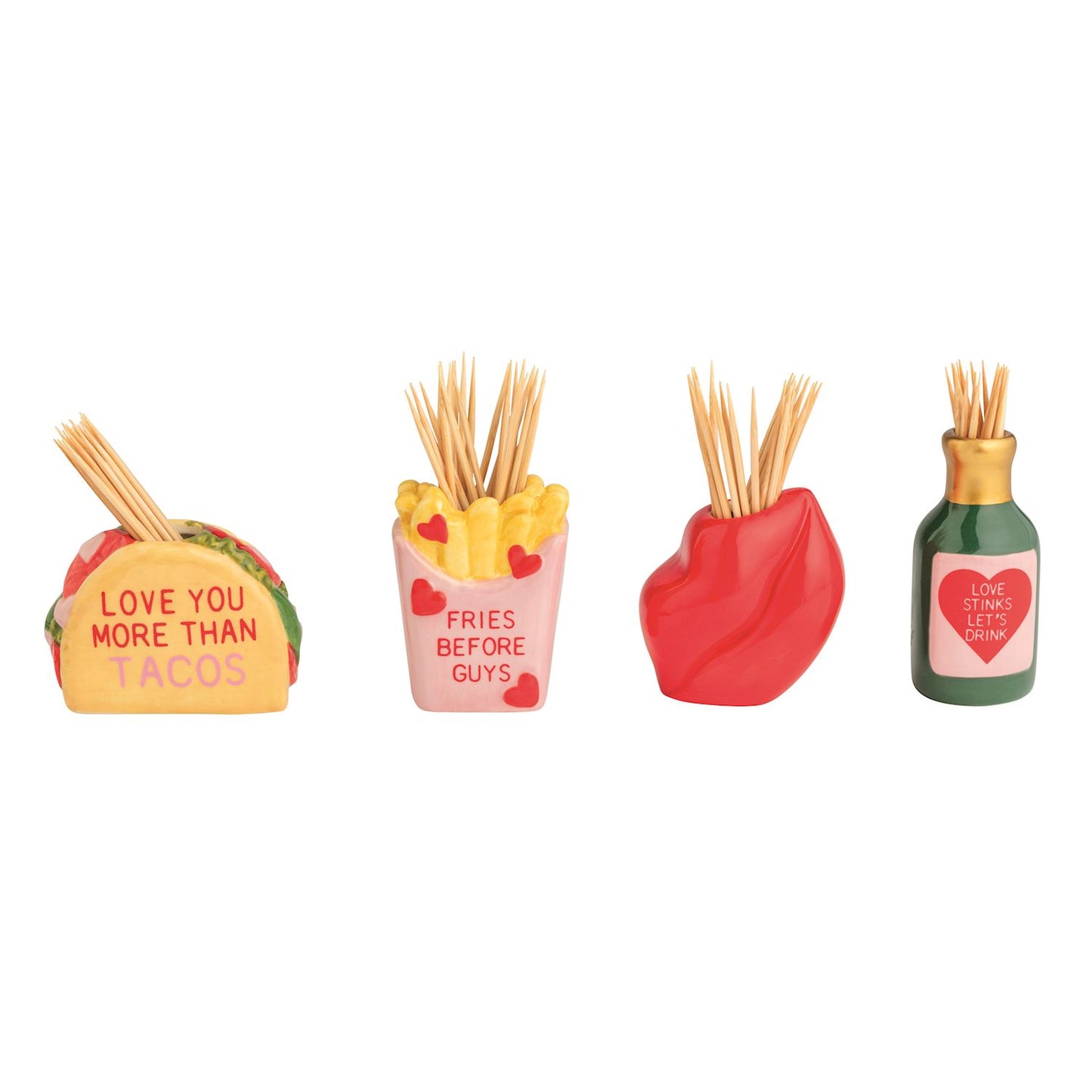 MUD PIE VALENTINE'S TOOTHPICK CADDY SETS