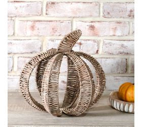 Pd HOME 9.5" SLOTTED WILLOW PUMPKIN