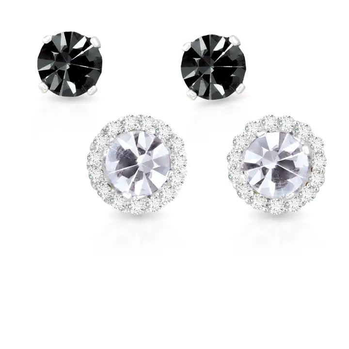 Amanda Blu Birthstone Earrings with Cz Halo Jacket & Clear Cz