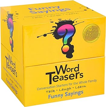 WORD TEASERS Funny Sayings - Fun & Funny Word Game & Conversation Starter for Kids, Teens & Adults - Idiom Game - Family Trivia Cards for Adults & Kids - 150 Conversation Cards for Families