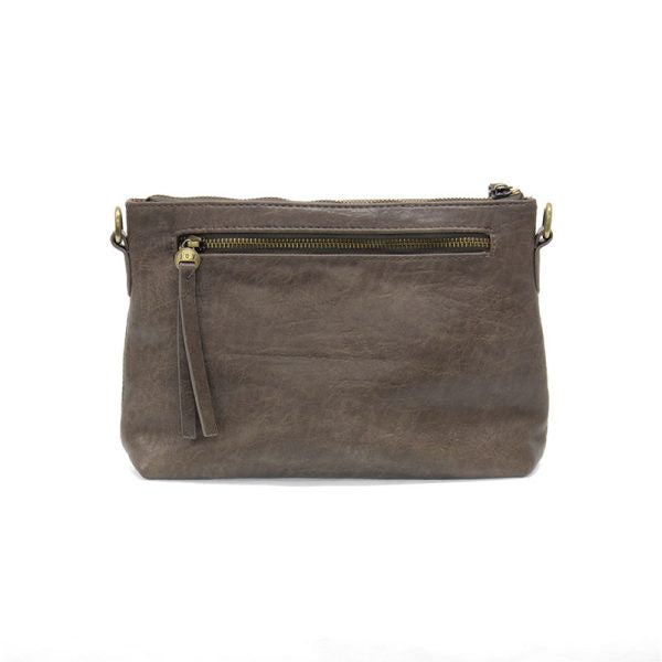 Joy Susan Oakley Whipstitch Topzip Wristlet & Crossbody-Taupe