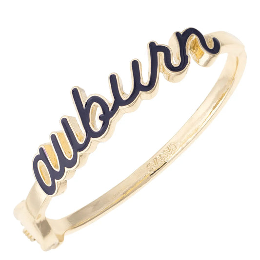 Canvas Style Auburn Tigers Cursive Enamel Hinge Bangle