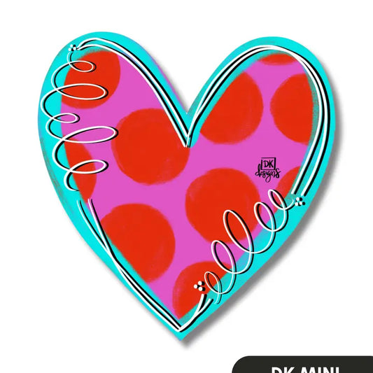 DK Designs Teal Heart Mini