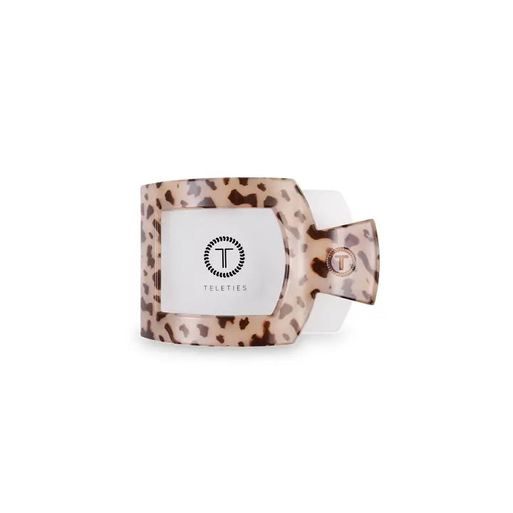 Teleties Square Flat Hair Clip | Small | Blonde Tortoise