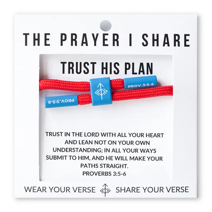 THE PRAYER I SHARE Trust His Plan Bible Verse Bracelet | Christian Athletes