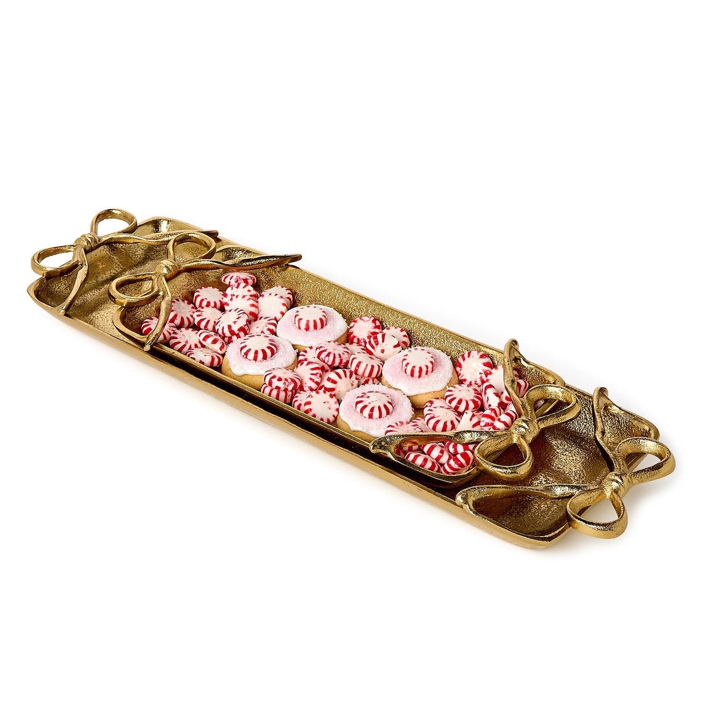 Two's Company Gold Bows Serving Tray