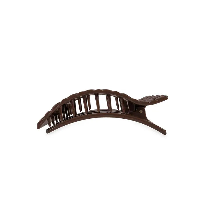 Teleties Flat Rectangle Hair Clip | Small | Truly Taupe Quilted