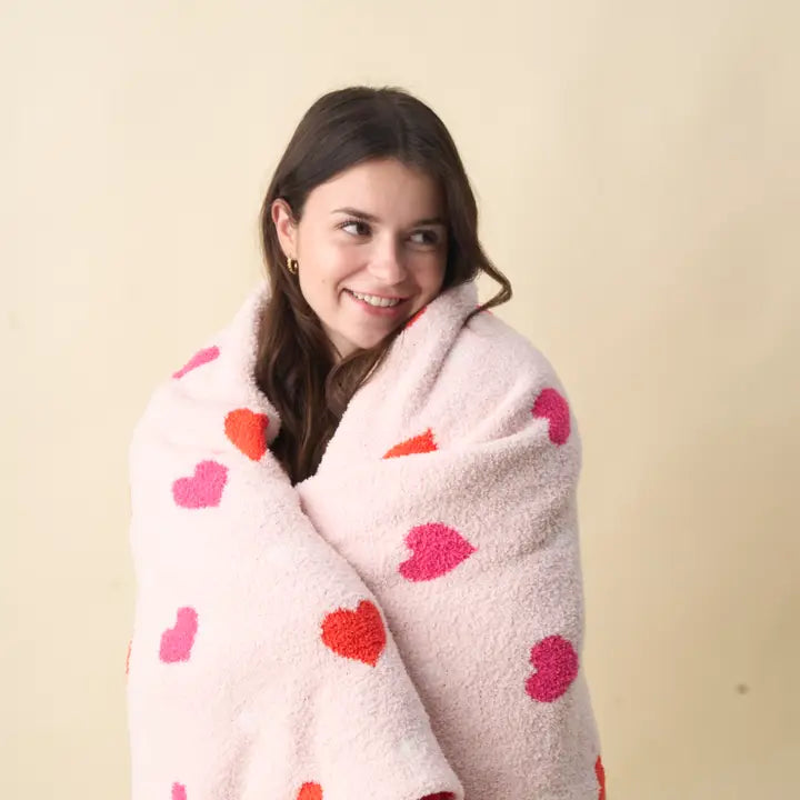 The Darling Effect Cozy Dreams Luxe Blanket-Lil' Hearts