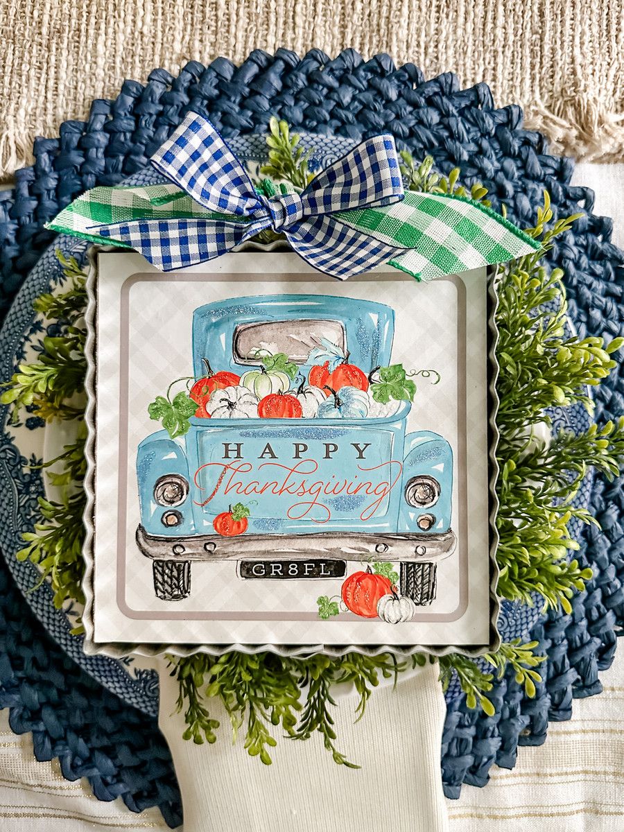 The Round Top Collection Mini Blue Truck Print