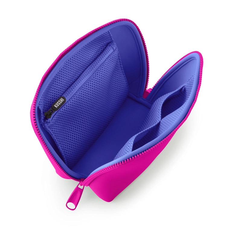 Kusshi Neoprene Makeup Bag-Pink/Indigo