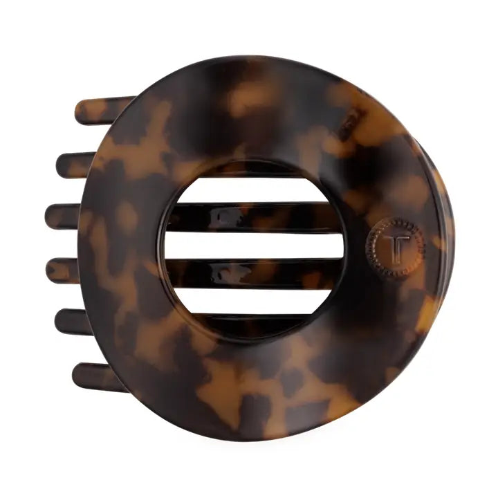 Teleties Tortoise | Large| Flat Circle Hair Clip