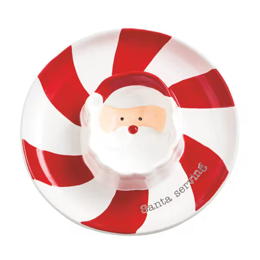 MUD PIE SANTA SECTIONED CHRISTMAS DISH