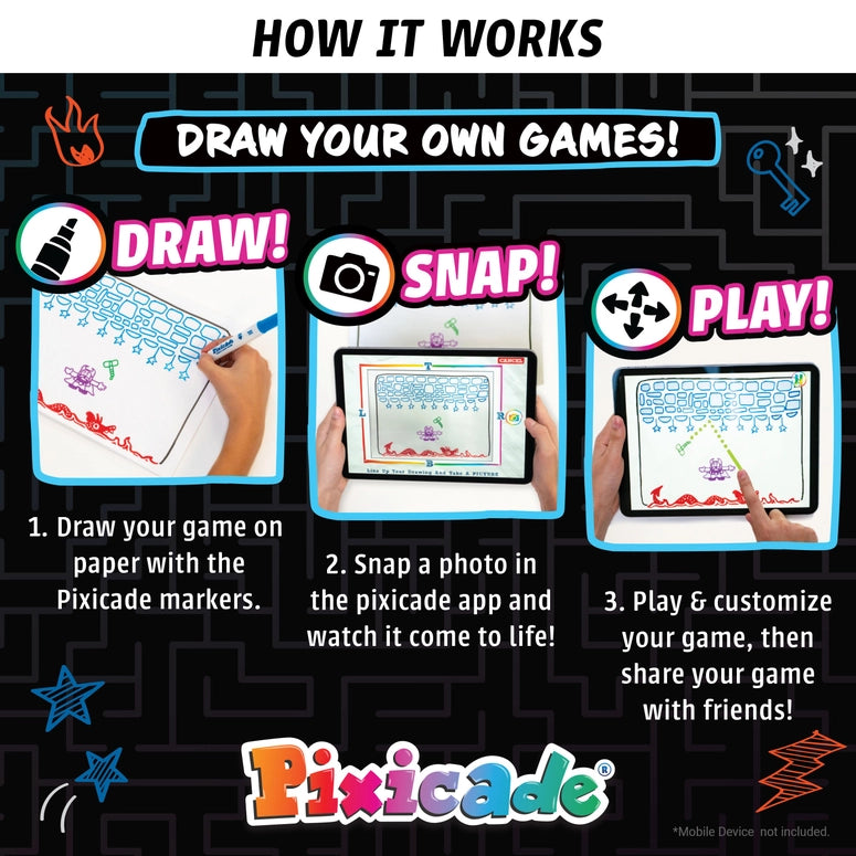 Pixicade - Draw Your Own Games! Kids Steam Toy Kit