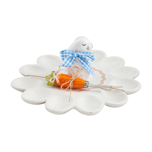 MUD PIE BUNNY DEVILED EGG PLATTER SET