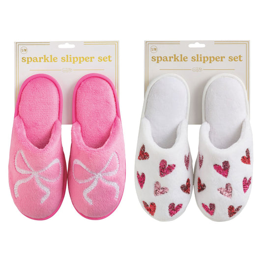 MUD PIE VALENTINE'S SPARKLE SLIPPERS