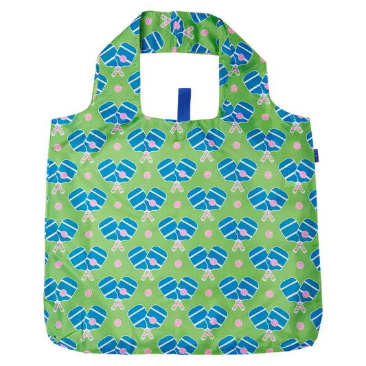 Rockflowerpaper Pickleball Fun Reusable Shopper Blu Bag