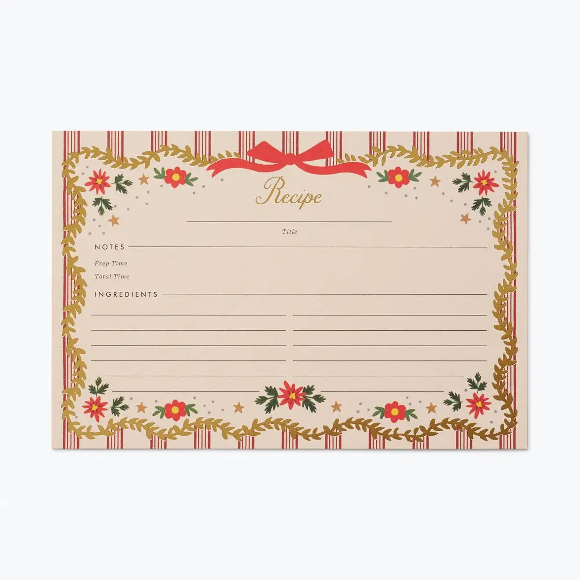 Rifle Paper Co. Pack of 12 Holly Jolly Recipe Cards