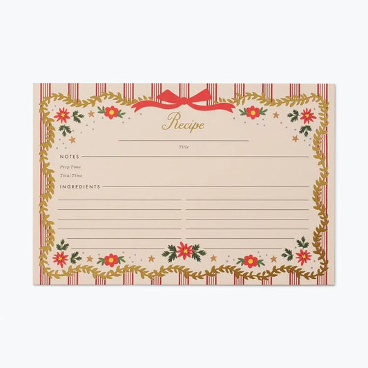 Rifle Paper Co. Pack of 12 Holly Jolly Recipe Cards