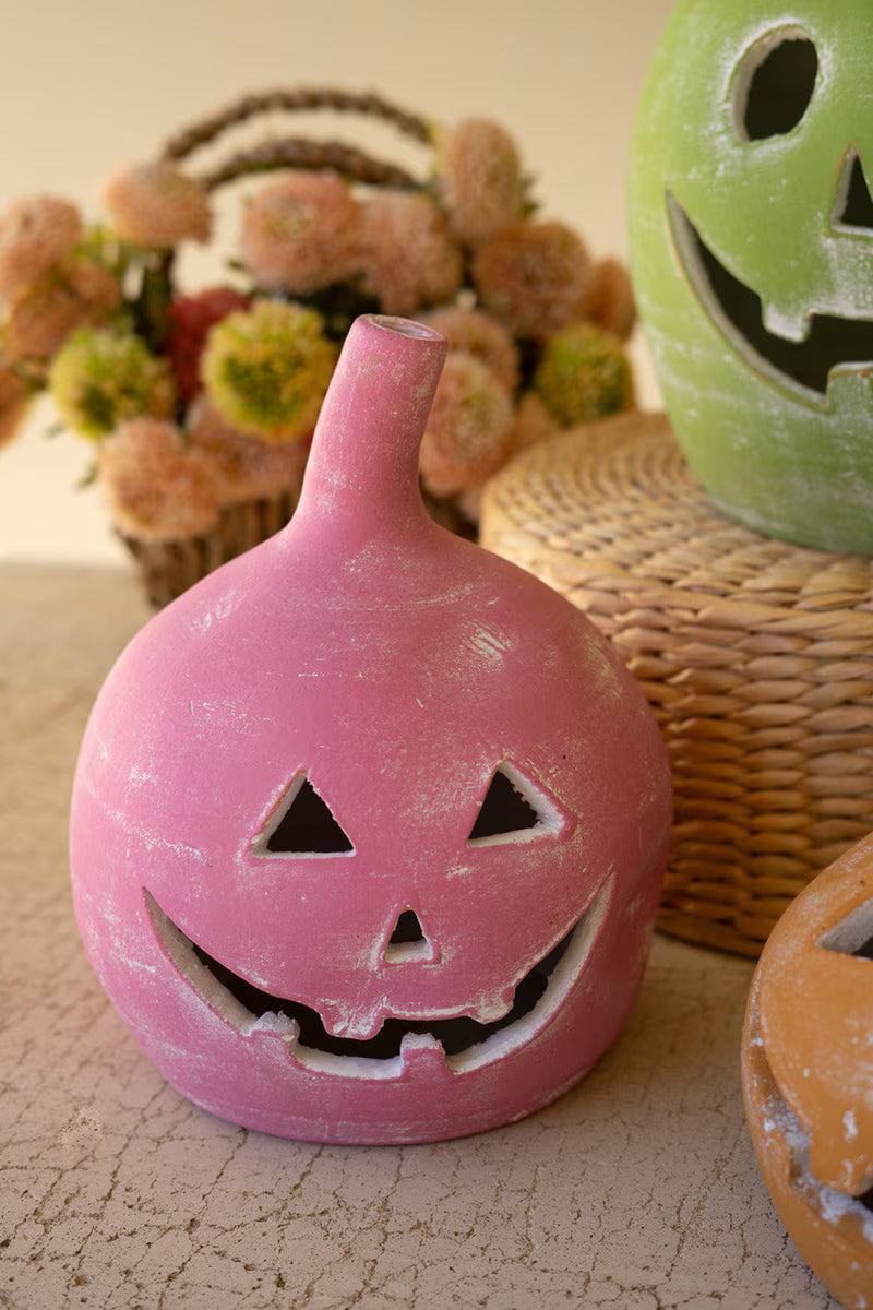 Kalalou Colorful Clay Jack-O-Lanterns
