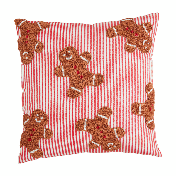 MUD PIE GINGERBREAD BEADED PILLOW