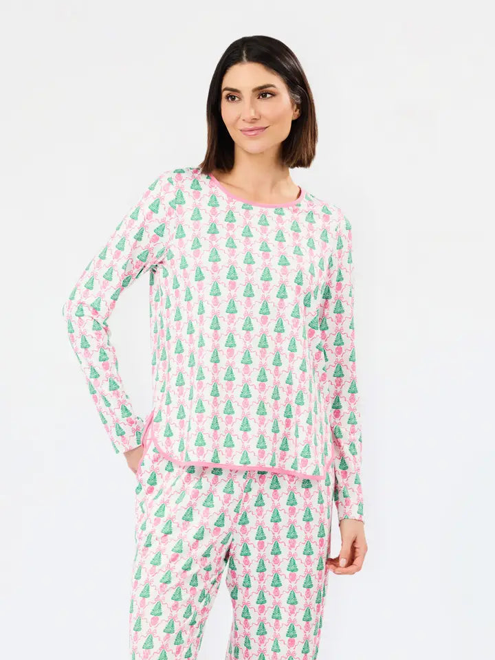 Mary Square Women's Melody Pants Set | Winter Pines Pink