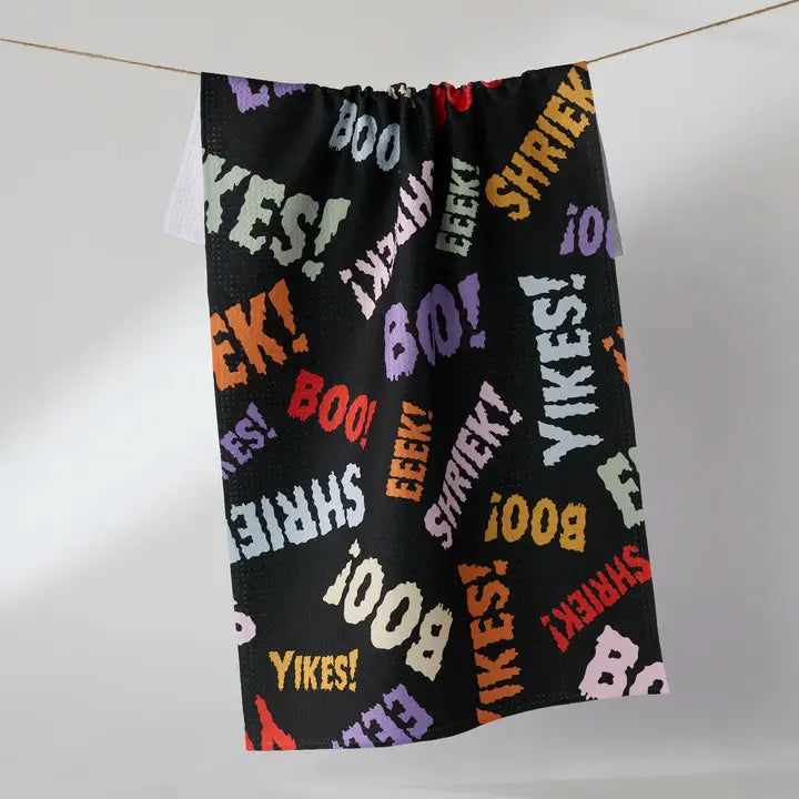 Geometry Word Fright Tea Towel - Halloween