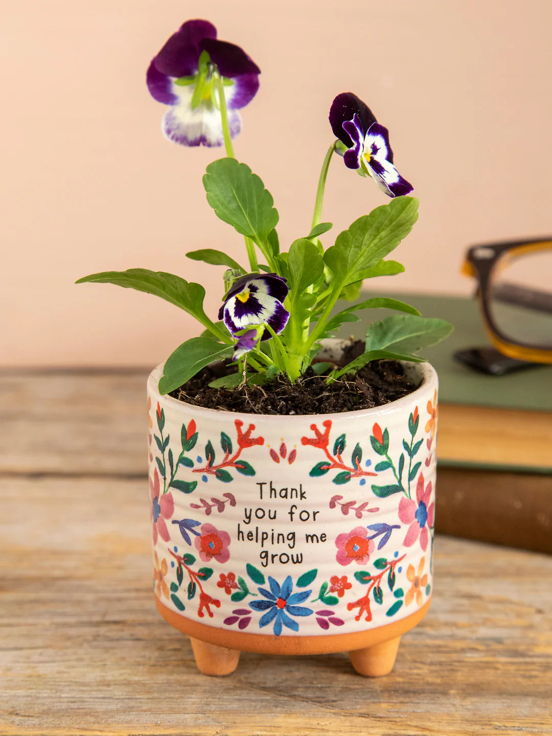 Natural Life Mini Artisan Planter-Thank You