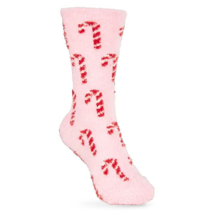 Amanda Blu Christmas Winter Fuzzy Socks-Candy Cane