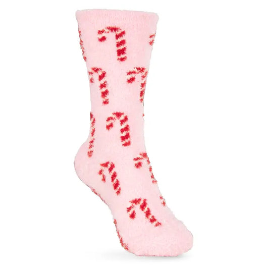 Amanda Blu Christmas Winter Fuzzy Socks-Candy Cane