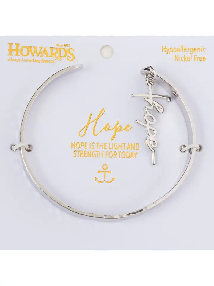 Howard's Inspirational Nina Hope Charm Cuff Bracelet