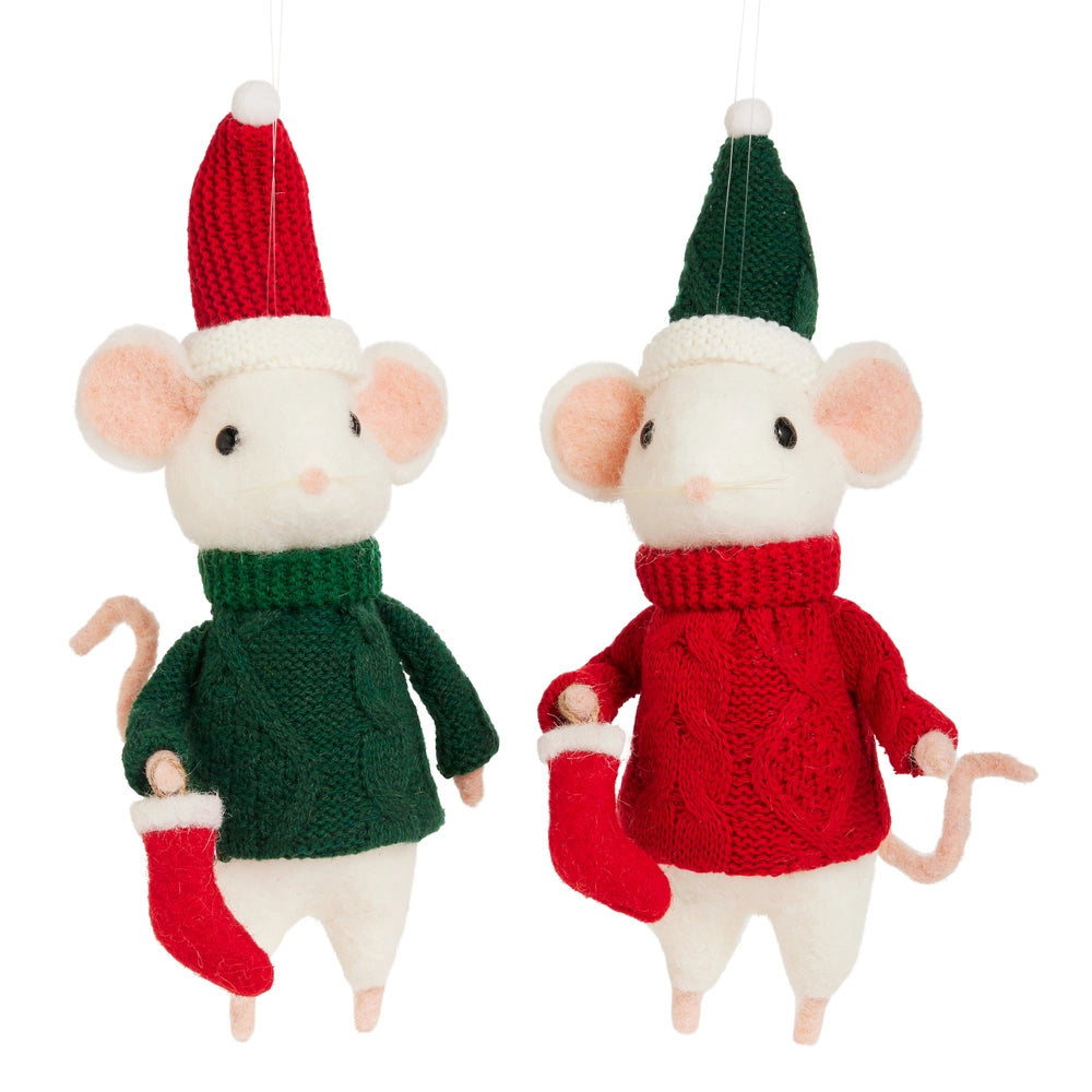 RAZ Imports 11" Sweater Weather Mouse Ornament