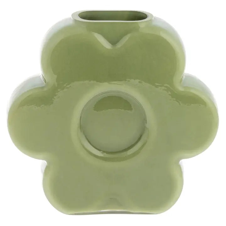 Karma Glass Flower Vase-Green