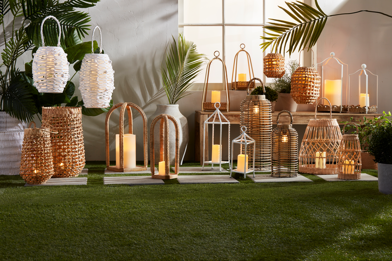 MUD PIE WOVEN LIGHT-UP LANTERNS