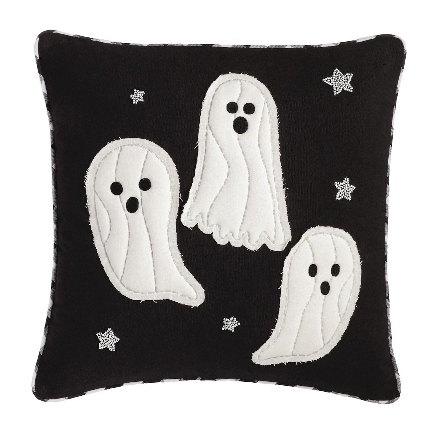 MUD PIE GHOST SQUARE QUILTED PILLOW