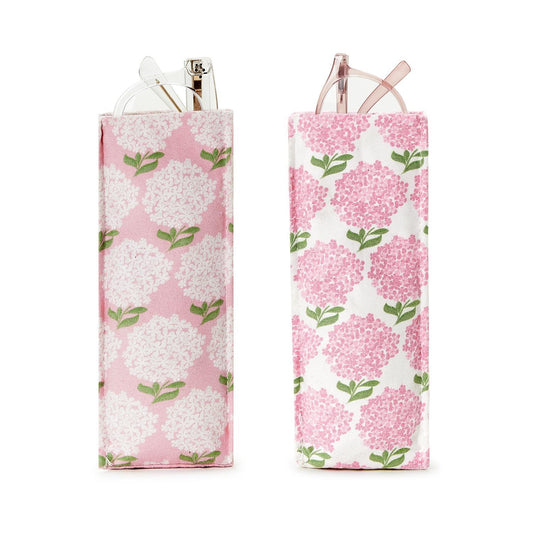 TWO'S COMPANY PINK HYDRANGEA PRINT STANDING EYEGLASS / ACCESSORY HOLDER