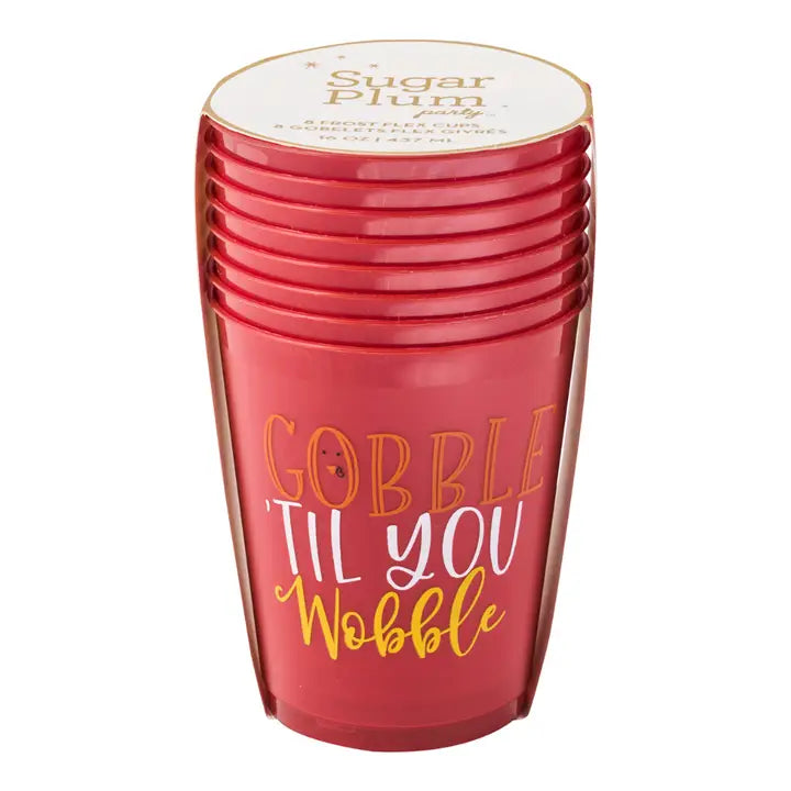 Sophistiplate Give Thanks Frost Flex Cups/8pk - Gobble Till You Wobble