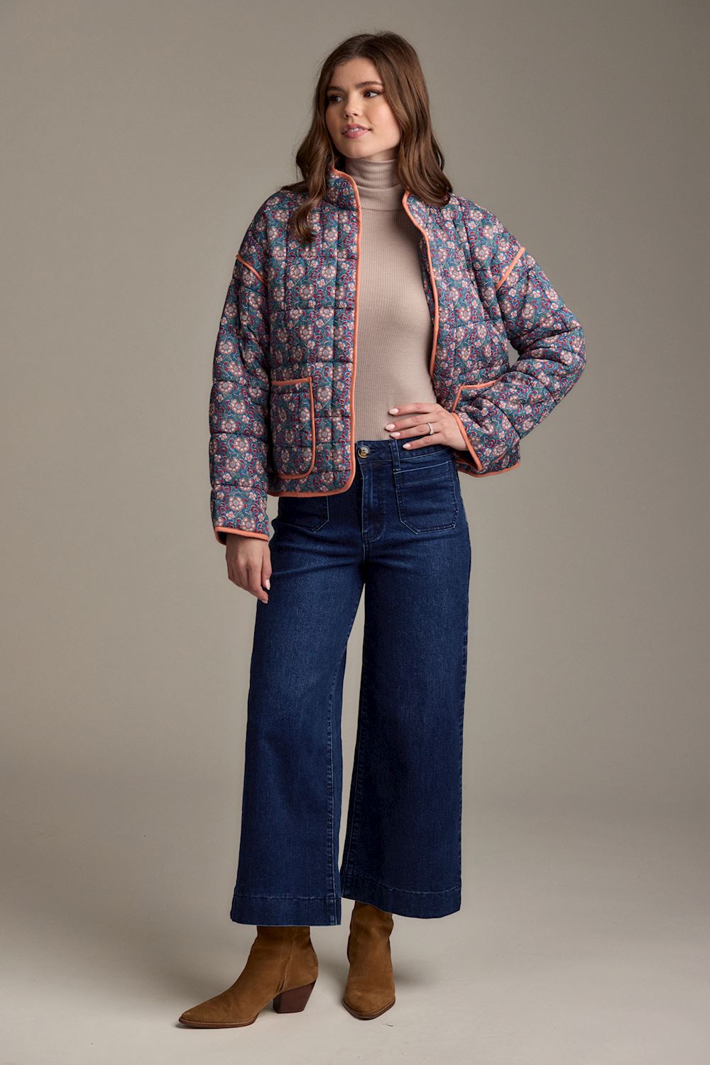 MUD PIE CHER BLOCK PRINT JACKET BL
