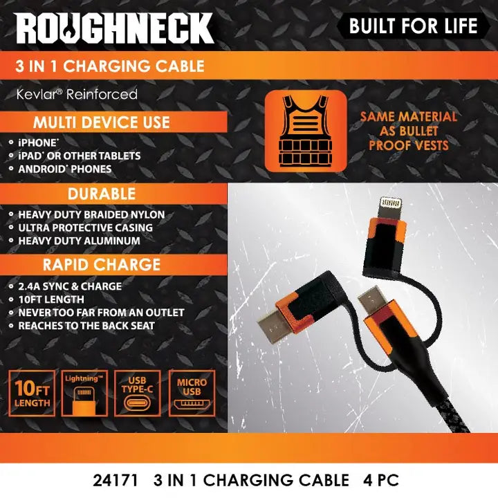 Roughneck Charging Cable 3 in 1