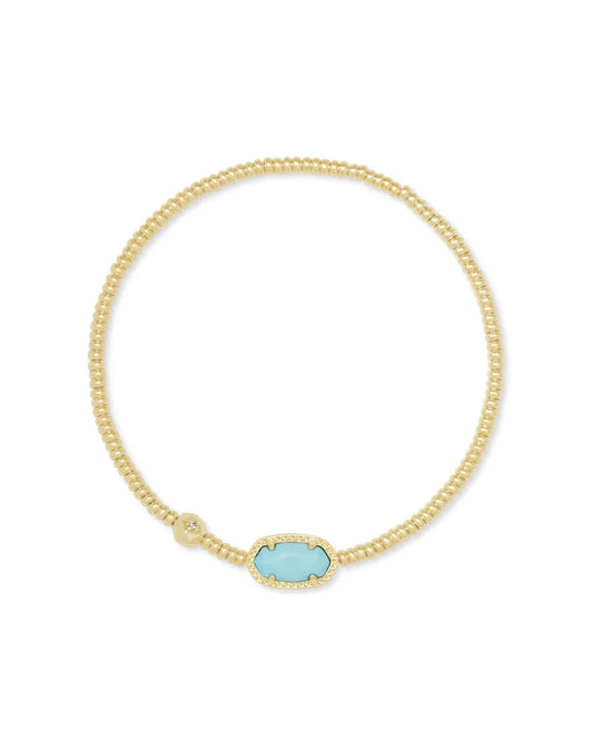 Kendra Scott Grayson Gold Stretch Bracelet in Light Blue Magnesite