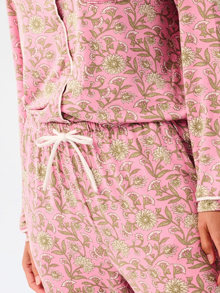 Mary Square Women's Charlotte Pants Set | Thistle Vines Pink